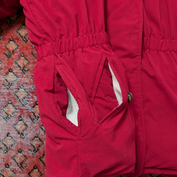 SIZE SMALL - Vintage Eddie Bauer Red Down Parka - Picture 7 of 11